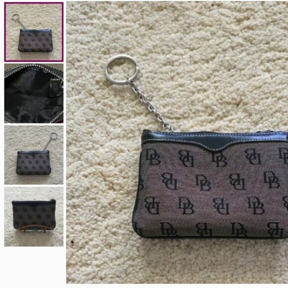 EUC DOONEY 🦆&🦆BOURKE BLACK & GRAY MONOGRAM KEYCHSRM WALLET - Picture 2 of 2